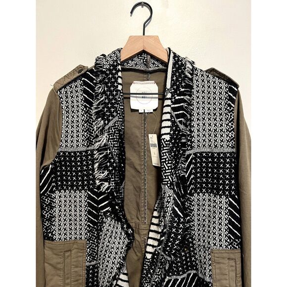 NWT Hei Hei Anthropologie Fieldwork Anorak Fringe Jacket in Moss Size M - Picture 3 of 10